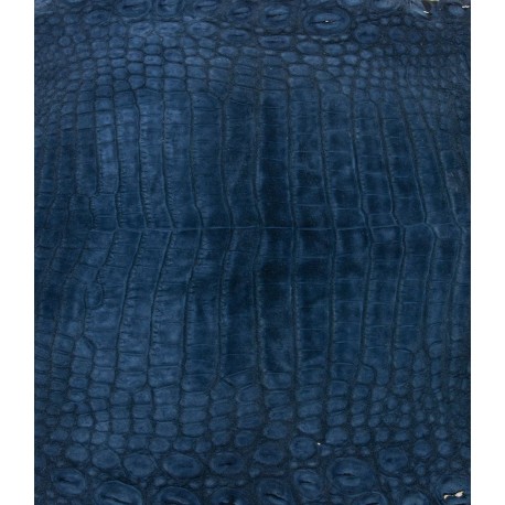 Skóra z brzucha krokodyla niebieska nubuk 38cm